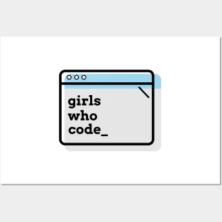 Girls Who Code Blue Posters and Art